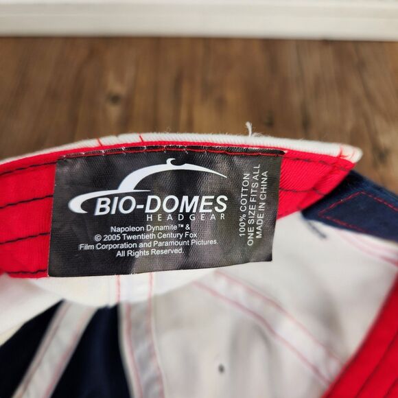 VTG Vote For Pedro Napoleon Dynamite 2005 Bio Domes Hat Cap Blue Red Movie Retro - Picture 10 of 10